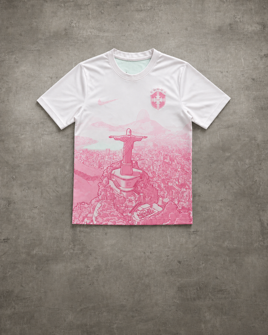 Rio Skyline Tee – White / Pink